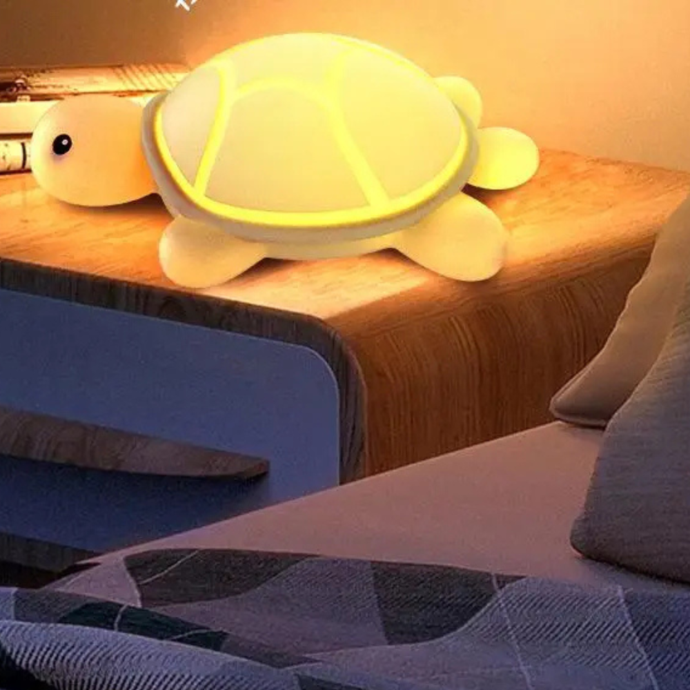 veilleuse bébé tortue en silicone jaune