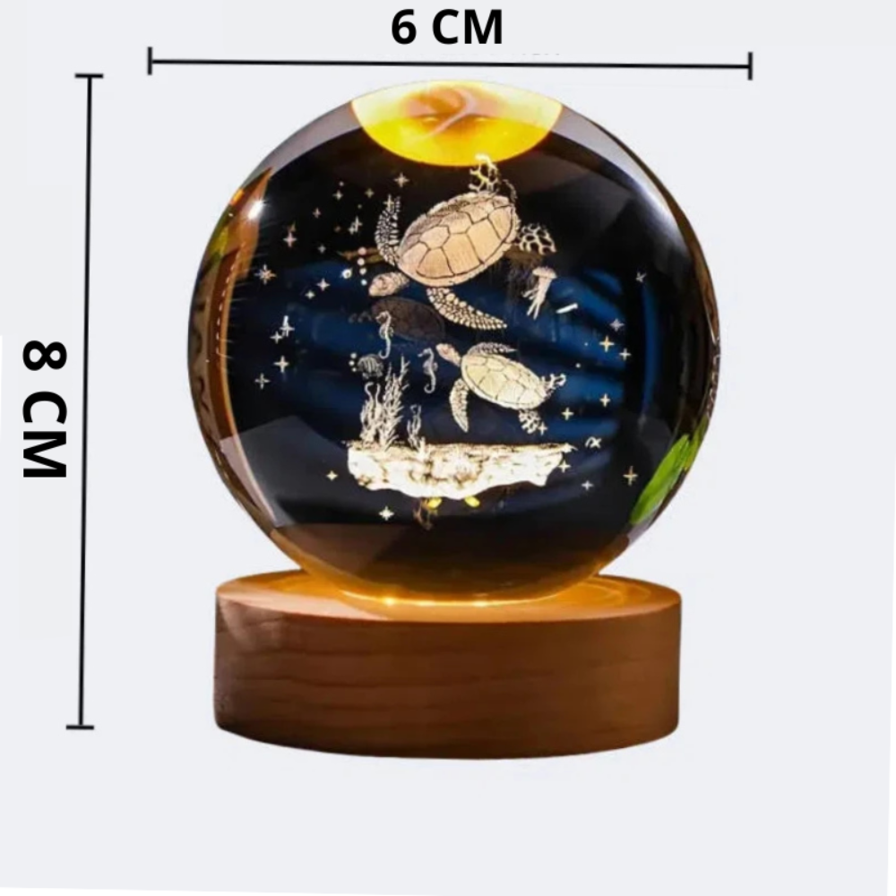 veilleuse bébé tortue sphère jaune