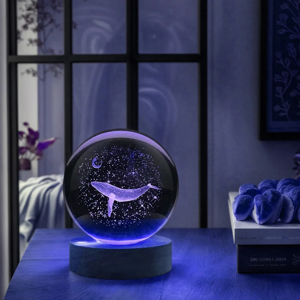veilleuse bébé baleine bleu cristal