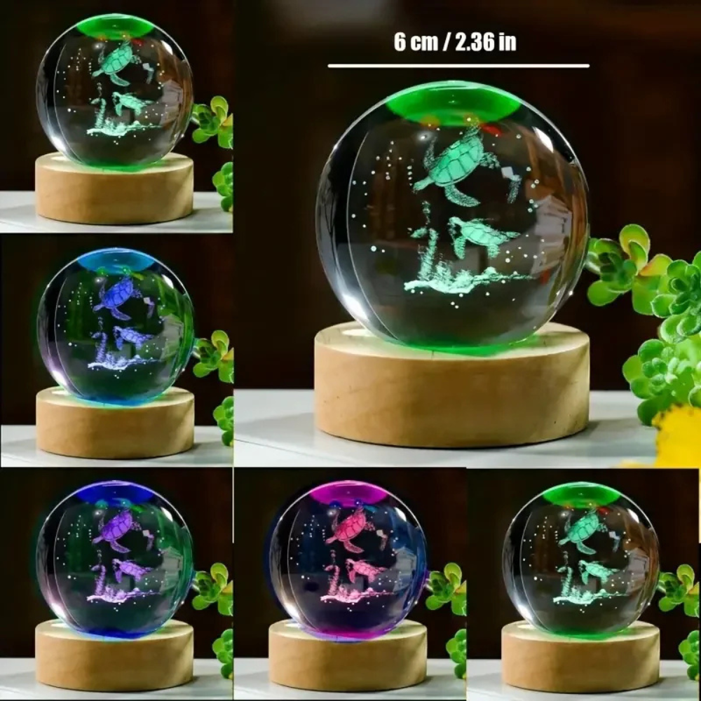veilleuse bébé tortue sphère multi couleurs
