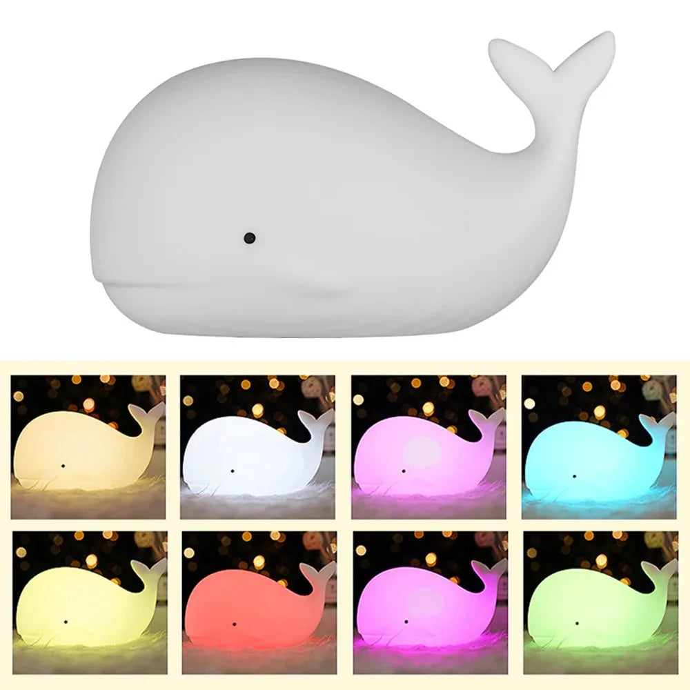 veilleuse bébé baleine moby différentes couleurs